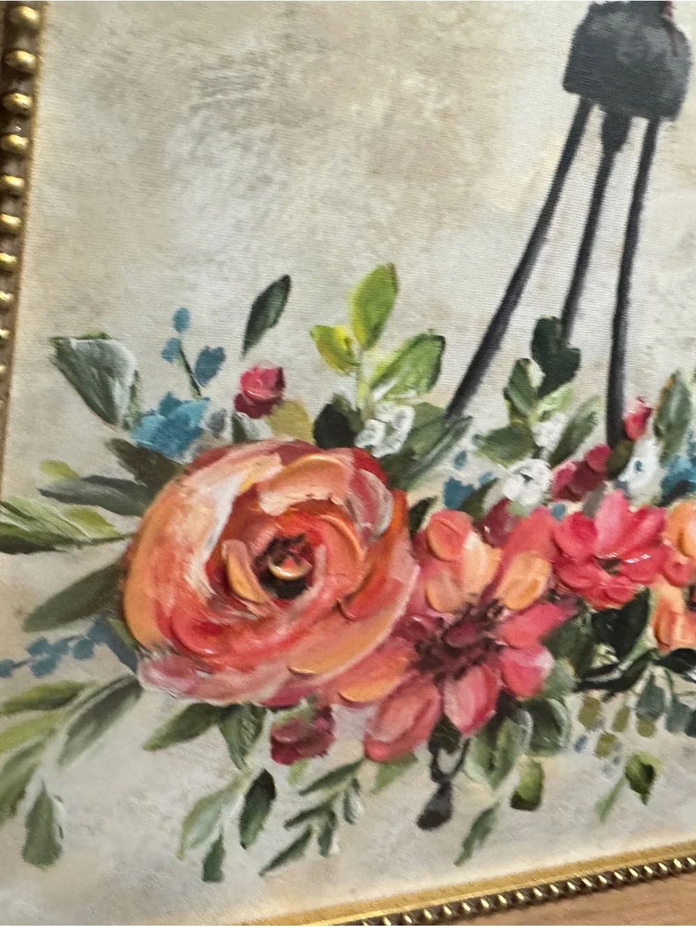Hobby Lobby Floral Chandelier Wall Art - Peach, Coral & Green